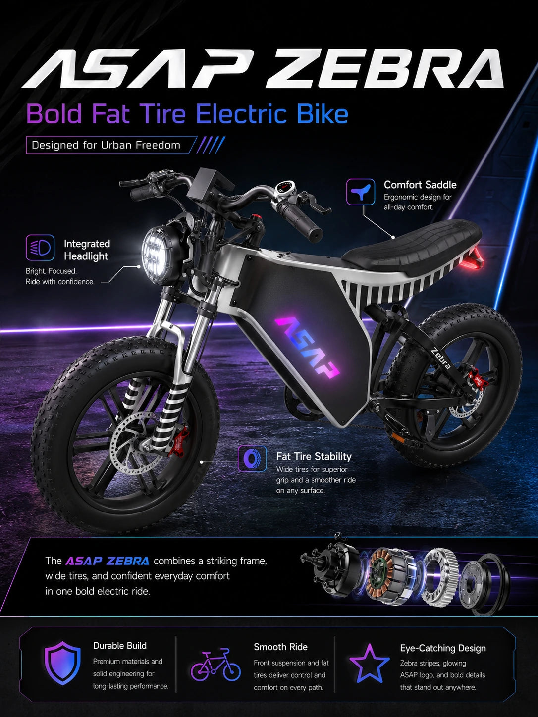 ASAP Zebra bold fat tire electric bike